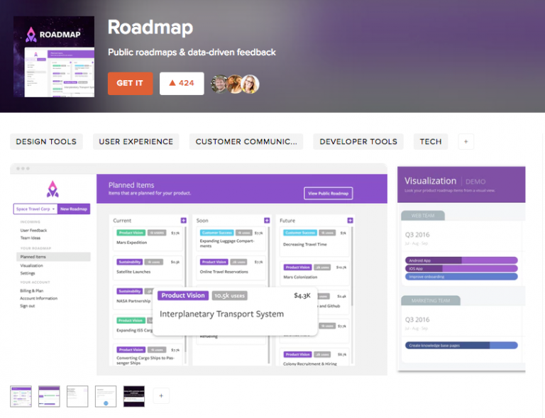 We launched Roadmap with Product Hunt